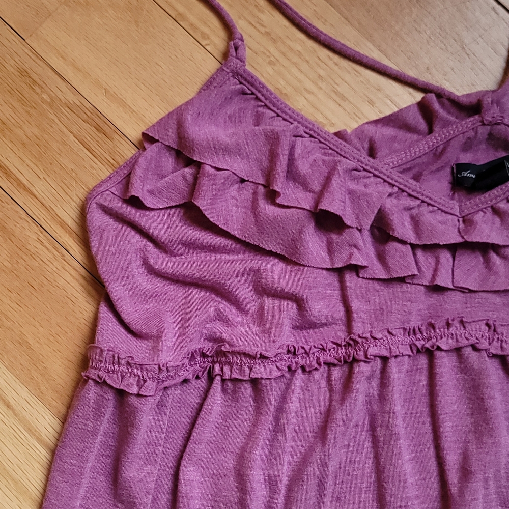 AEO Women's Ruffled Pink Top - Picture 2 of 4
